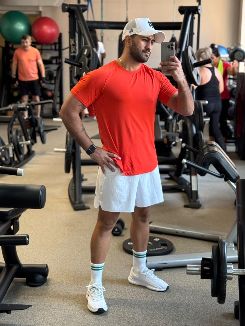 Mehras in a gym in Dubai