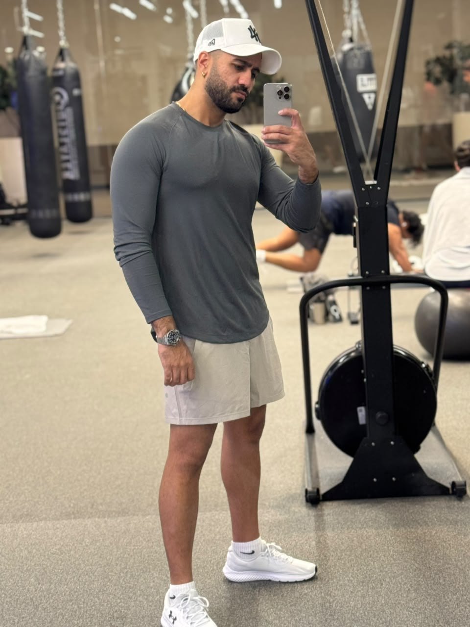 Mehras in a modern gym