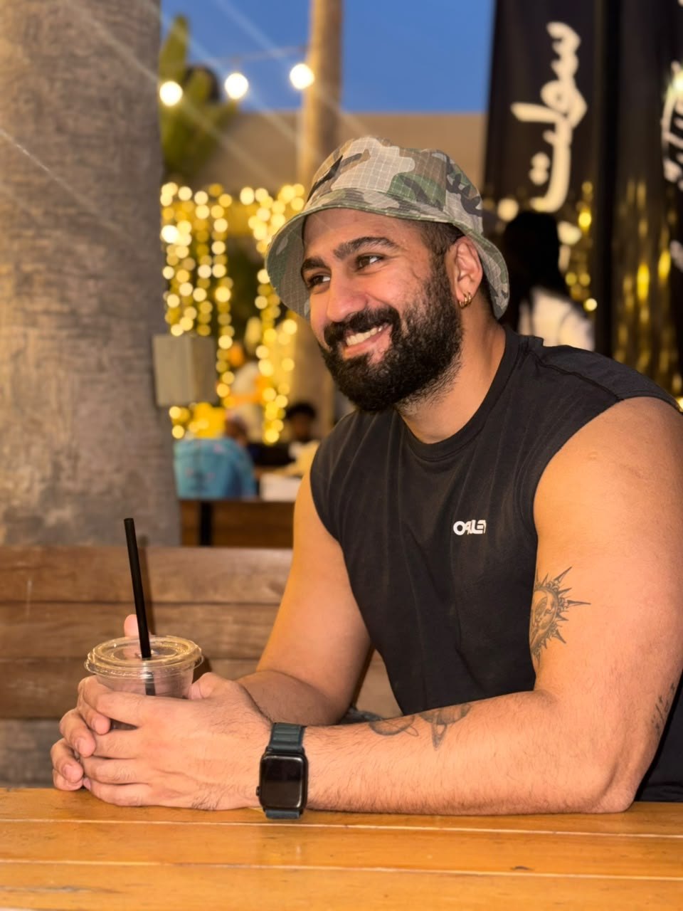 Mehras smiling in a casual setting