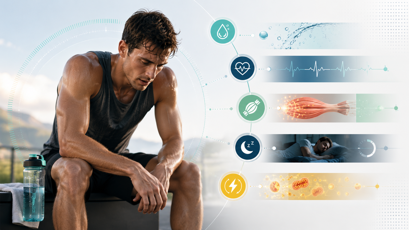 Athlete recovering after training with guidance from a sports physiologist